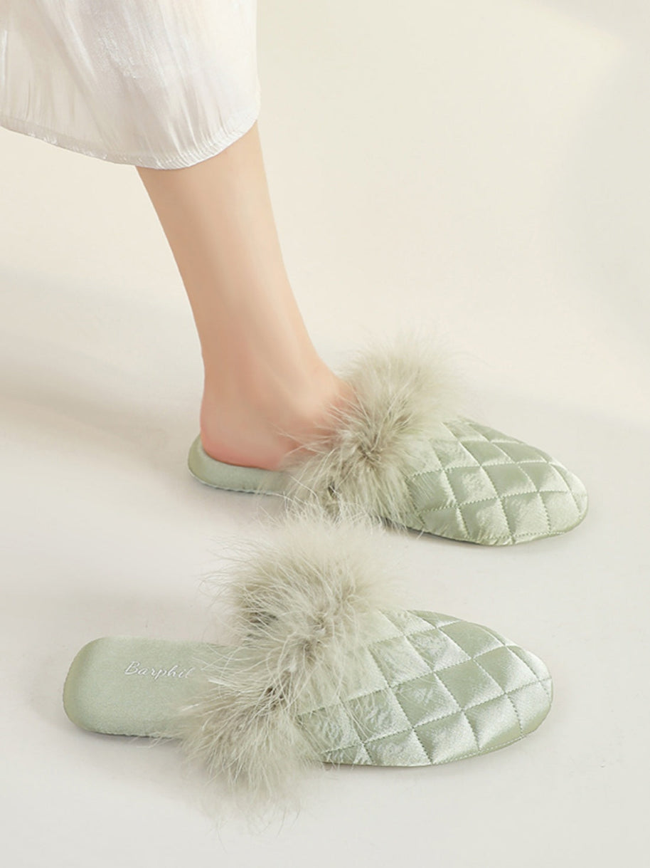 Ulivary Cozy Fall & Winter Silk Satin Slippers (more colors)