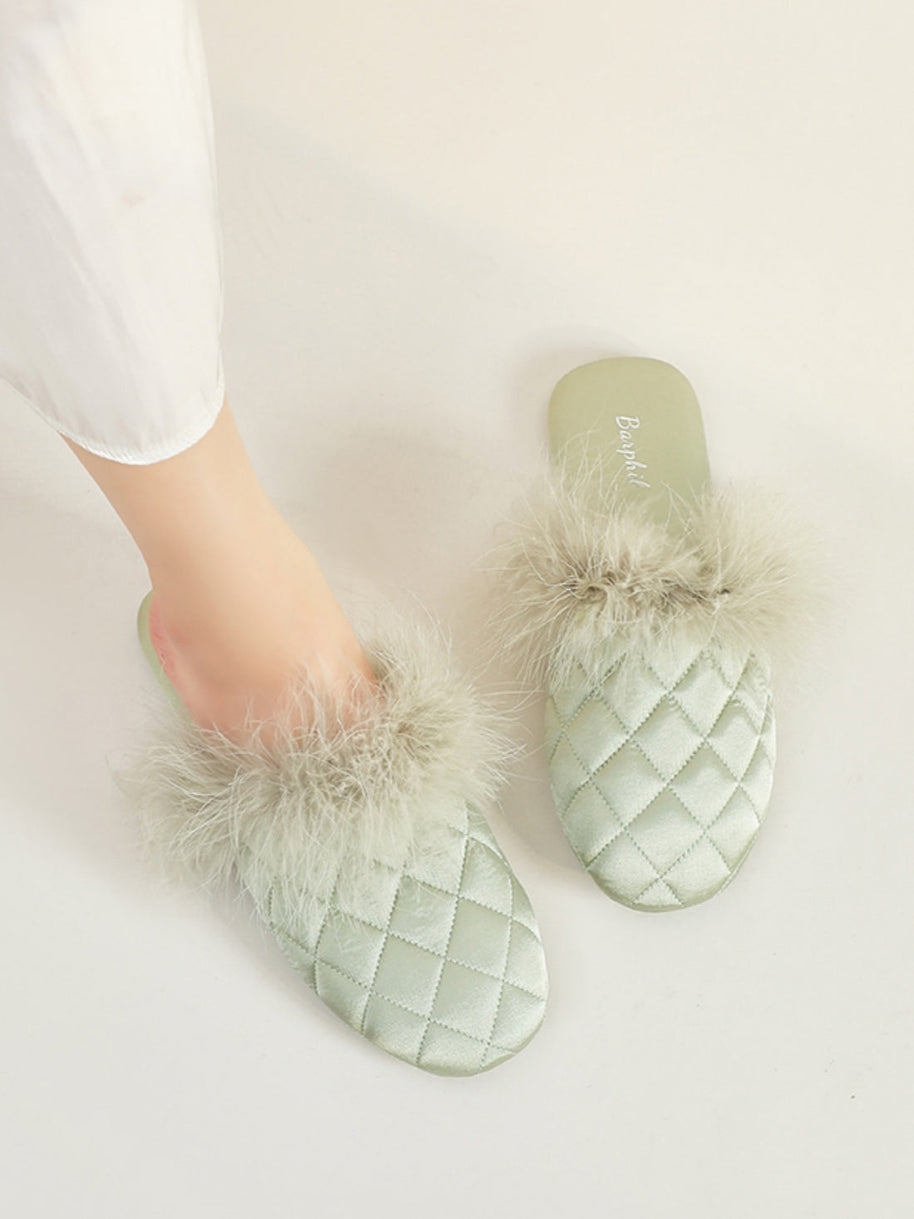 Ulivary Cozy Fall & Winter Silk Satin Slippers (more colors)
