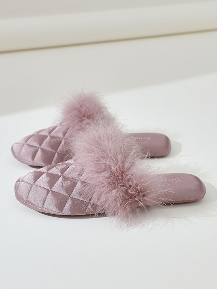 Ulivary Cozy Fall & Winter Silk Satin Slippers (more colors)