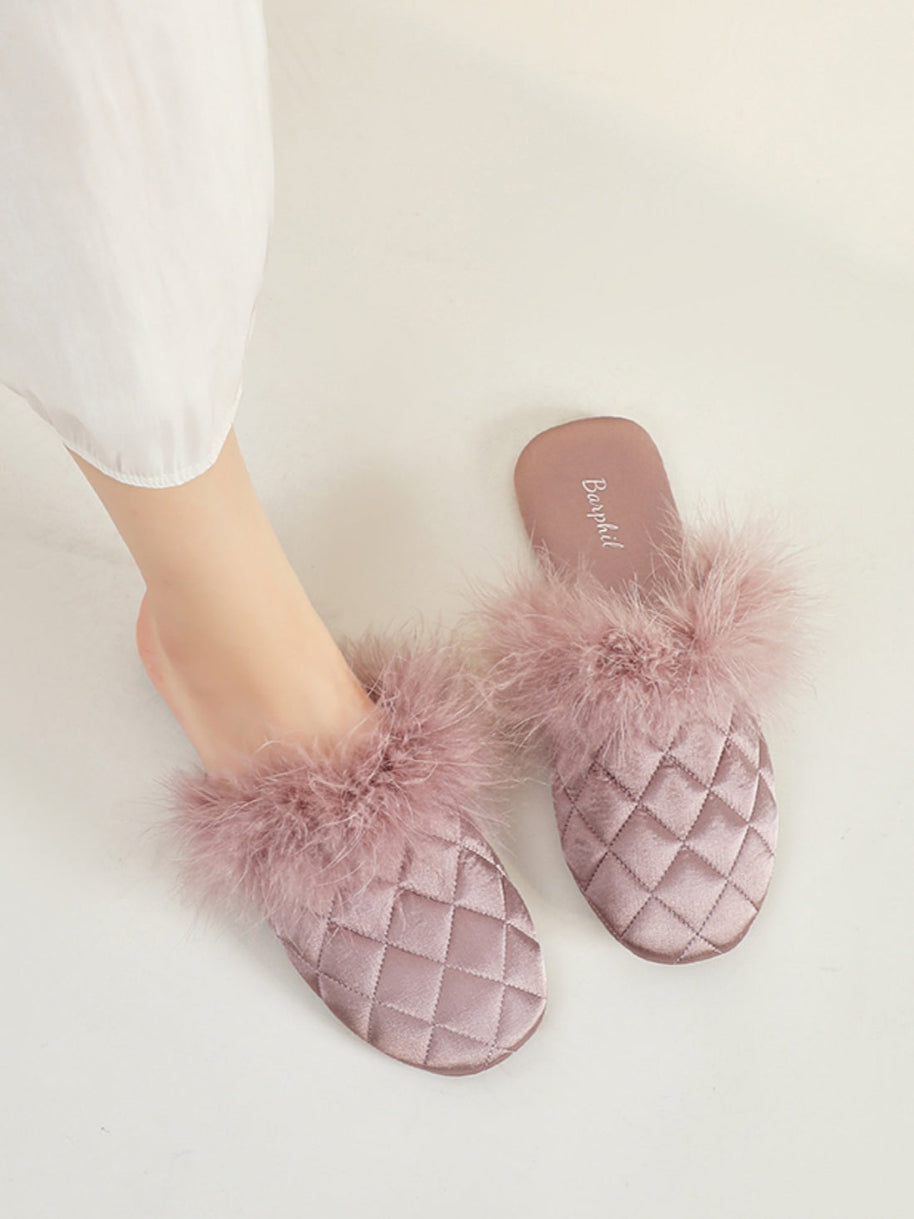 Ulivary Cozy Fall & Winter Silk Satin Slippers (more colors)