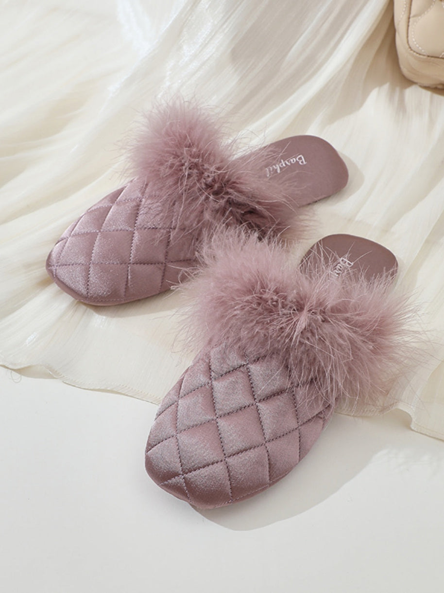 Ulivary Cozy Fall & Winter Silk Satin Slippers (more colors)