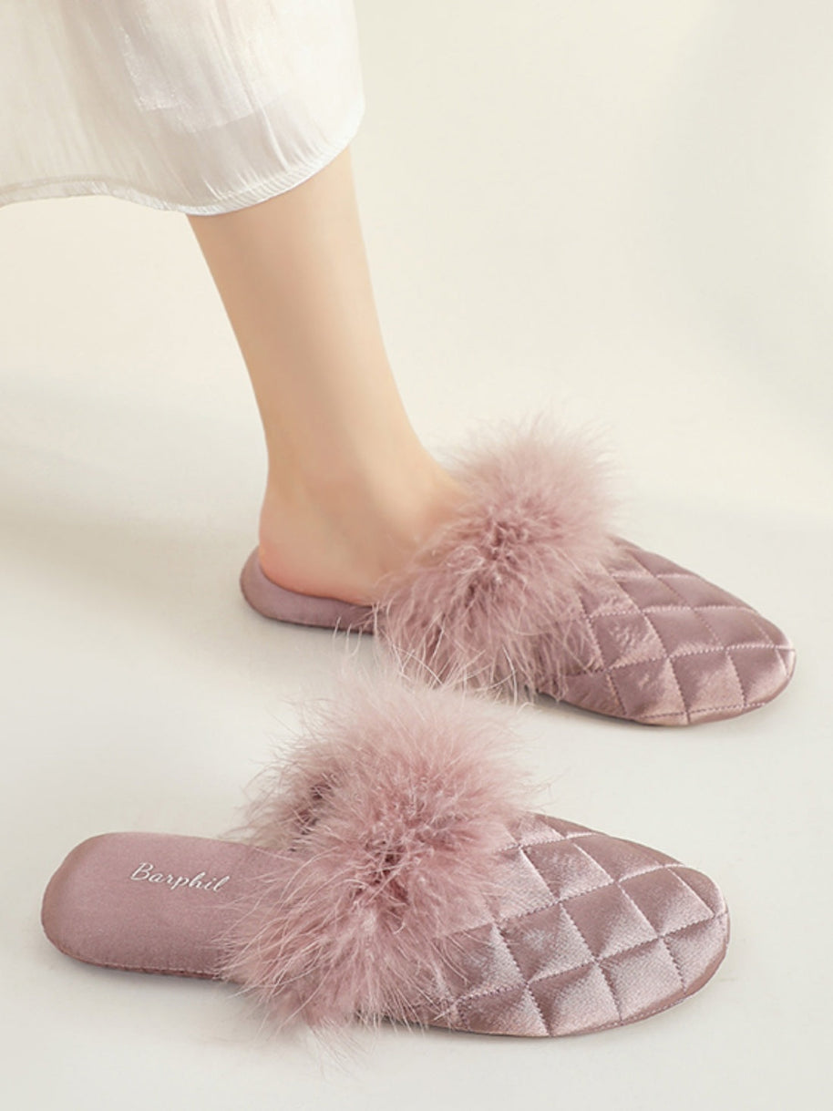 Ulivary Cozy Fall & Winter Silk Satin Slippers (more colors)