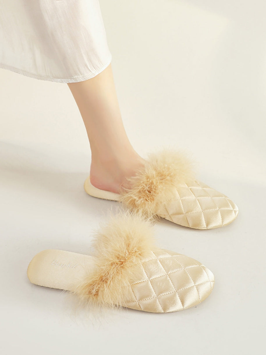 Ulivary Cozy Fall & Winter Silk Satin Slippers (more colors)