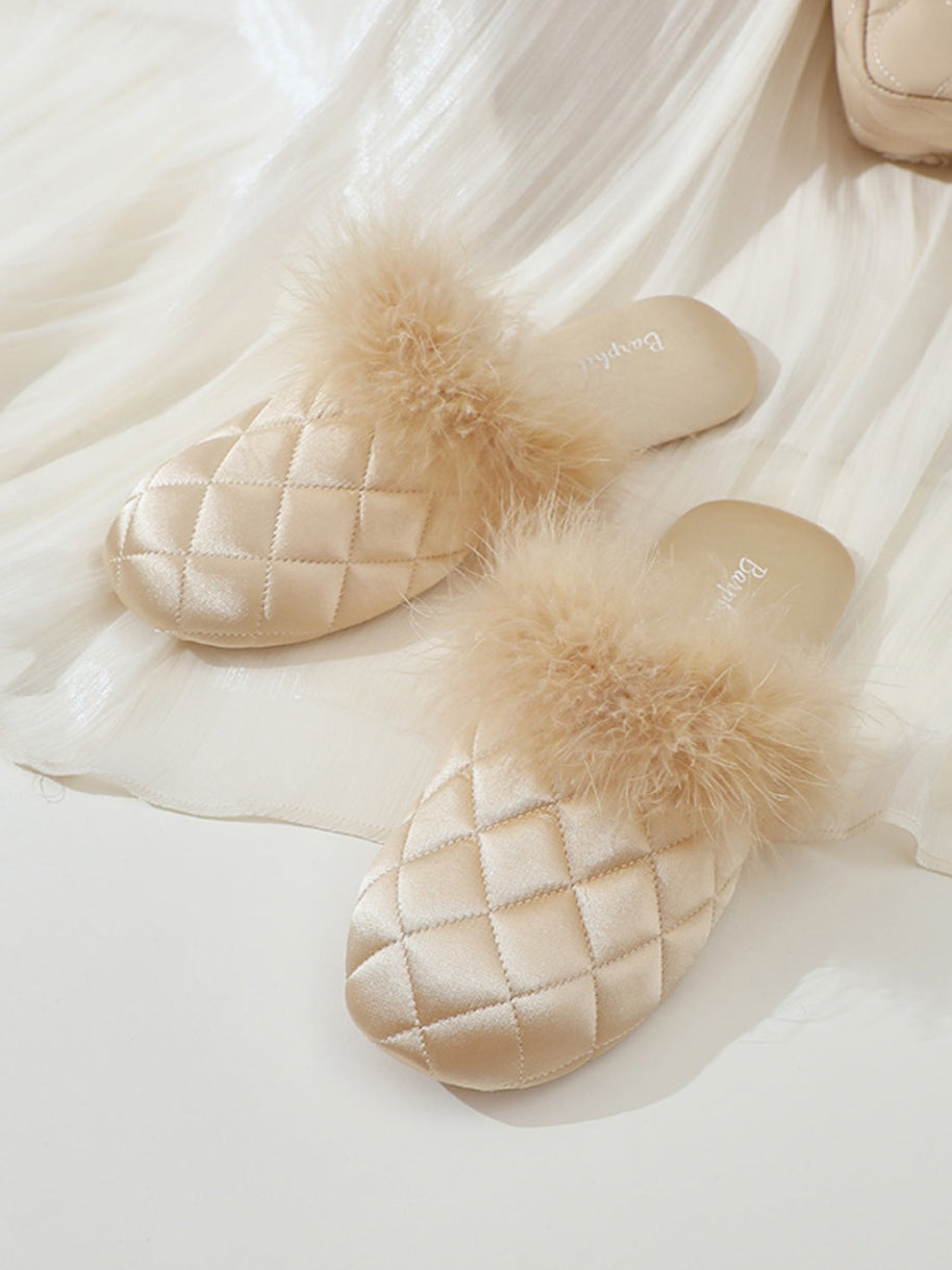 Ulivary Cozy Fall & Winter Silk Satin Slippers (more colors)