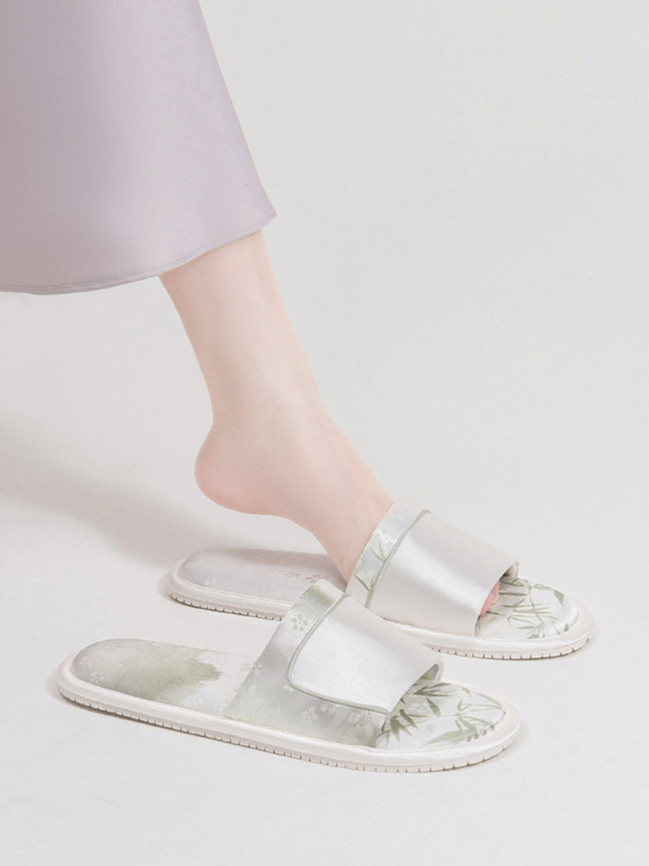 Ulivary New Eastern Jacquard Satin Slippers