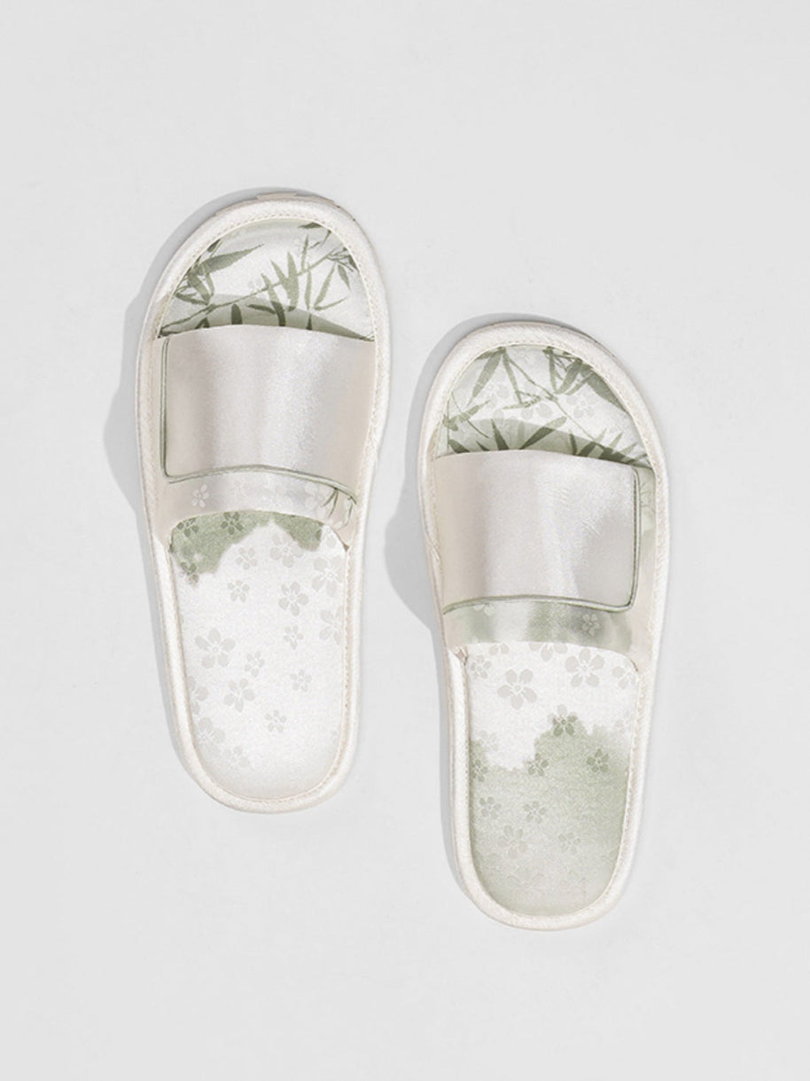 Ulivary New Eastern Jacquard Satin Slippers