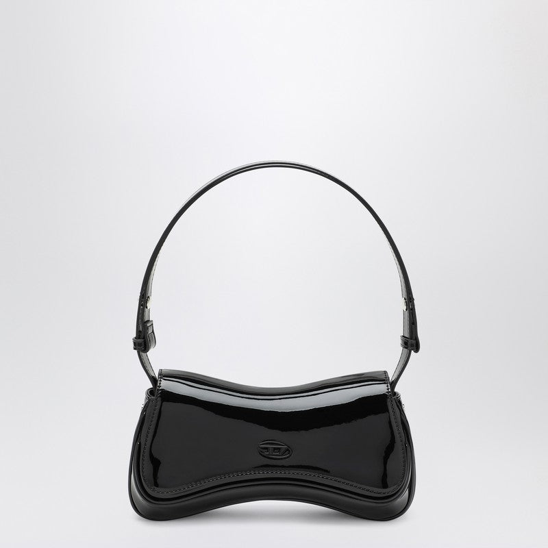 Diesel Medium Play Bag In Black Patent Leather