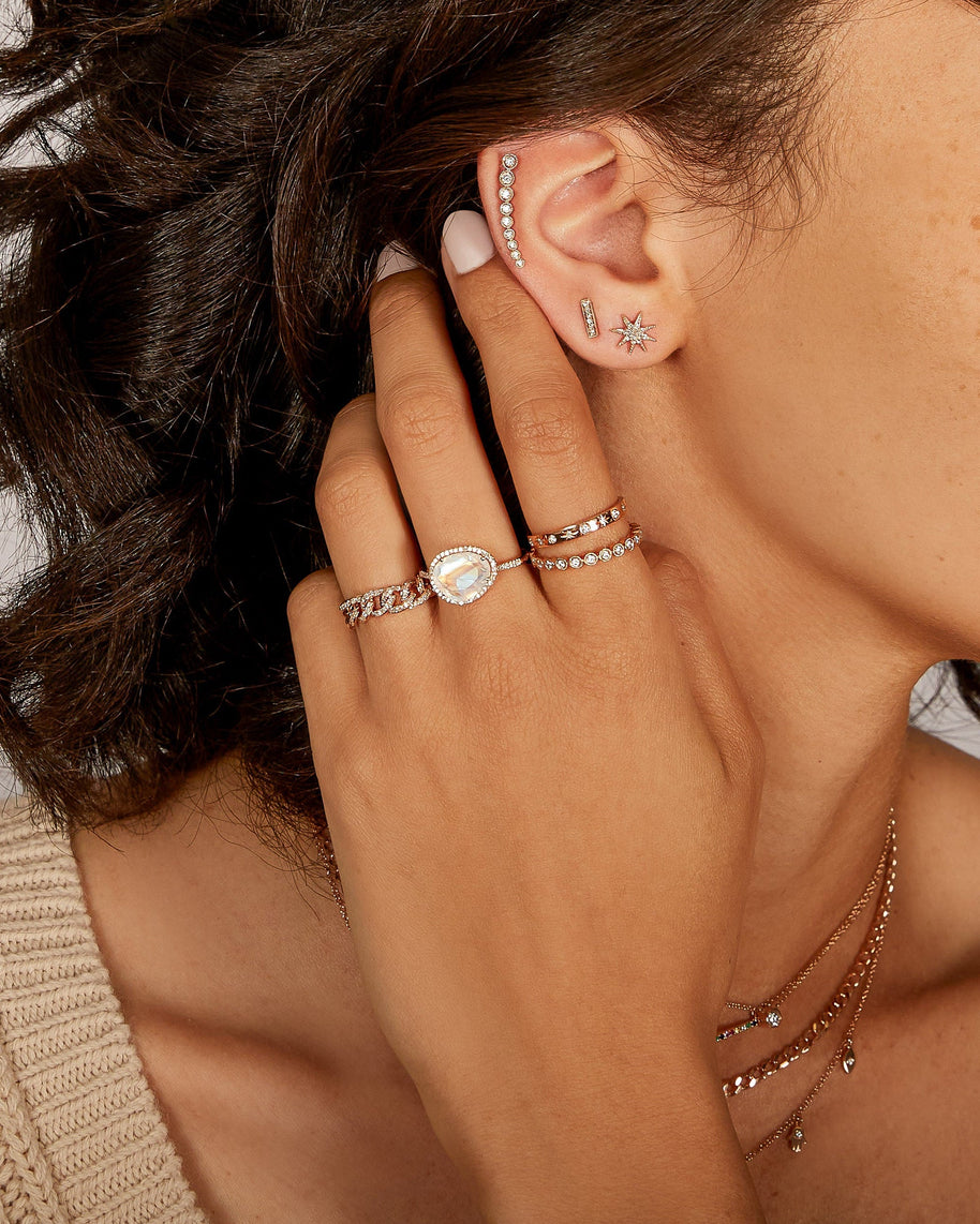 Zoe Lev Diamond Sunburst Stud Earrings