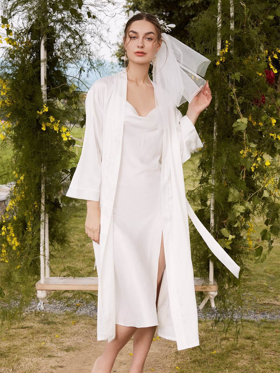 Ulivary Elegant Robe Dress & Pajama Set Bridal