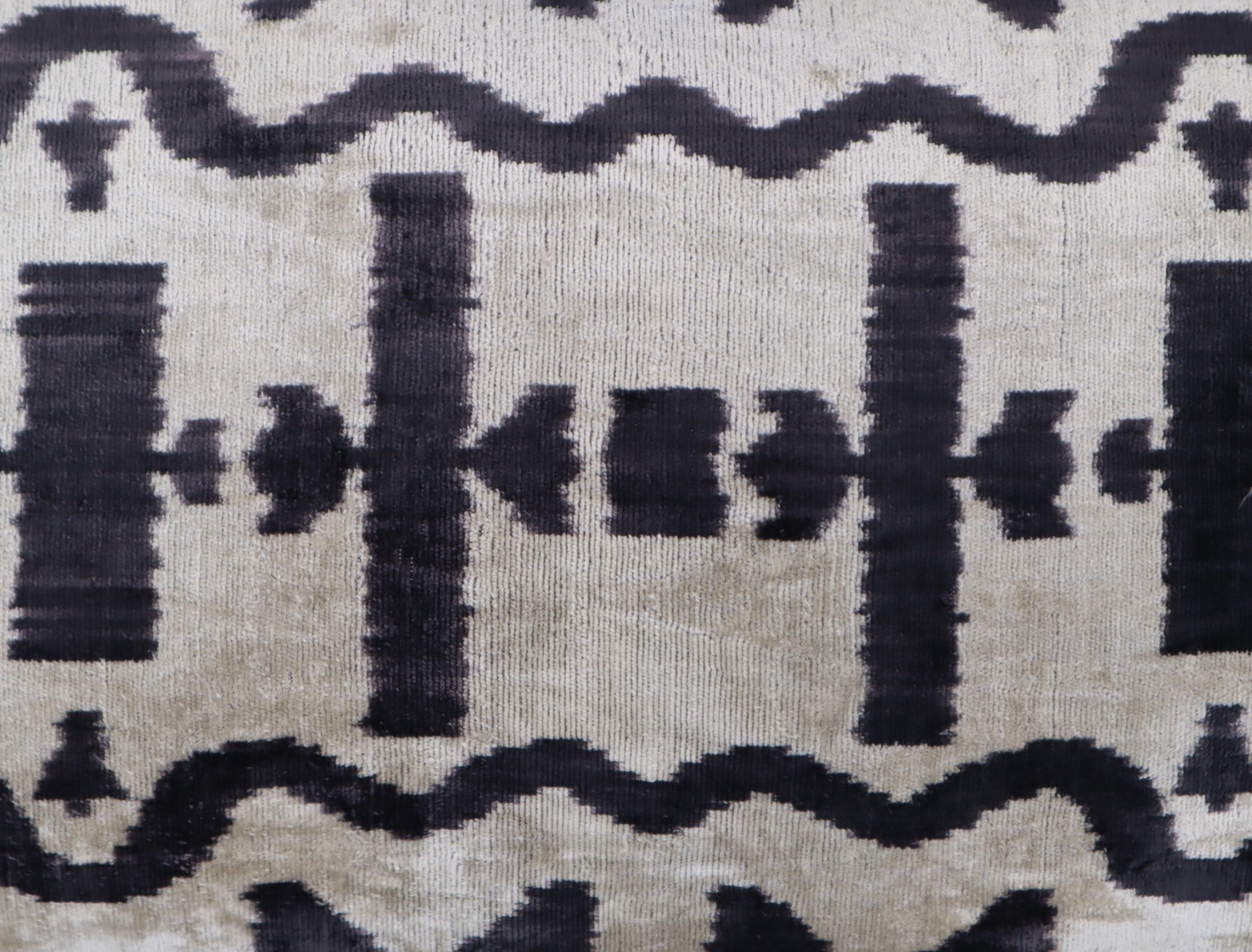 Canvello Black White Handmade 16x24 Silk Velvet Pillow, Organic Veg Dyed, Down/Feather Filled