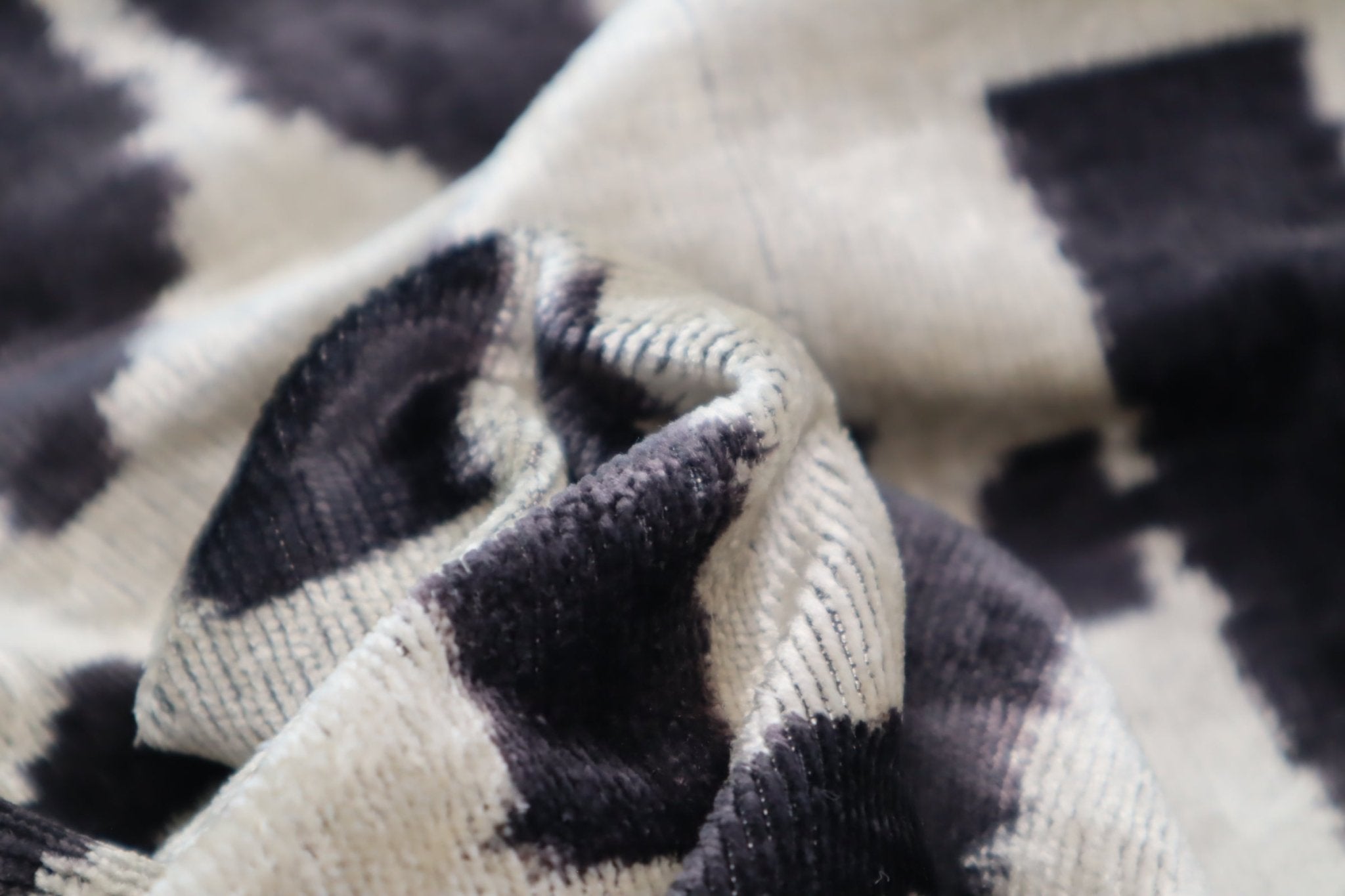 Canvello Black White Handmade 16x24 Silk Velvet Pillow, Organic Veg Dyed, Down/Feather Filled