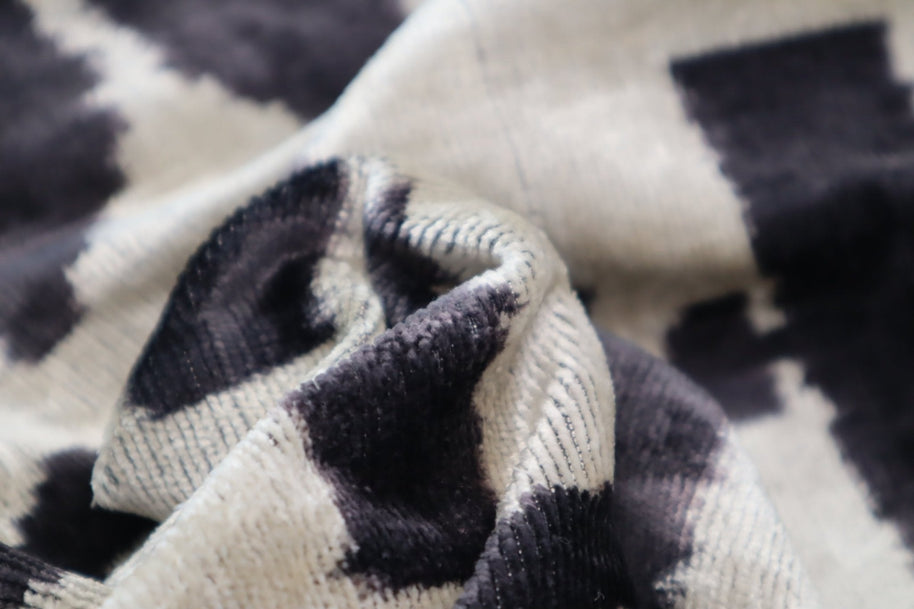 Canvello Black White Handmade 16x24 Silk Velvet Pillow, Organic Veg Dyed, Down/Feather Filled