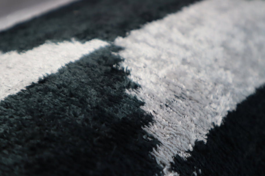 Canvello Black White Handmade 16x24 Silk Velvet Pillow, Organic Veg Dyed, Down/Feather Filled