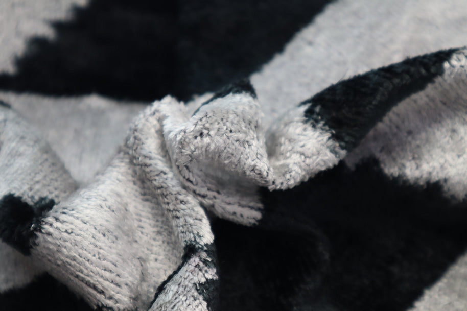 Canvello Black White Handmade 16x24 Silk Velvet Pillow, Organic Veg Dyed, Down/Feather Filled