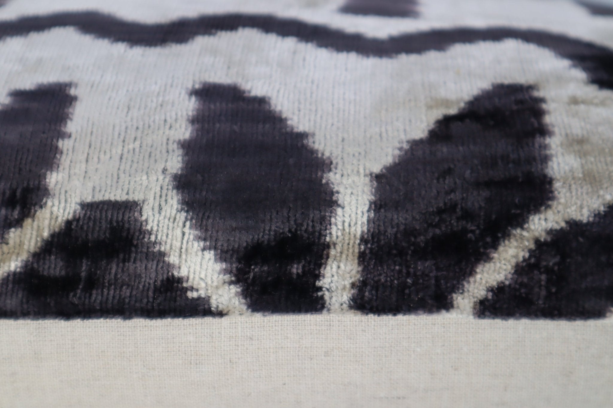 Canvello Black White Handmade 16x24 Silk Velvet Pillow, Organic Veg Dyed, Down/Feather Filled