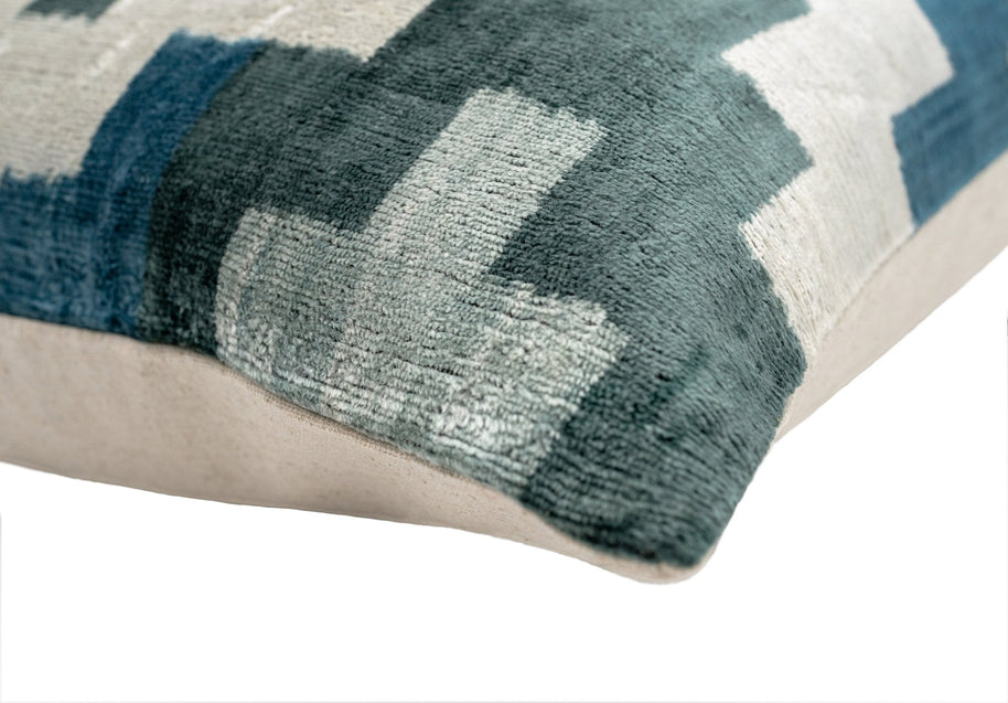 Canvello Decorative Navy Blue Gray Throw Pillow Down Filled - 16x24 In