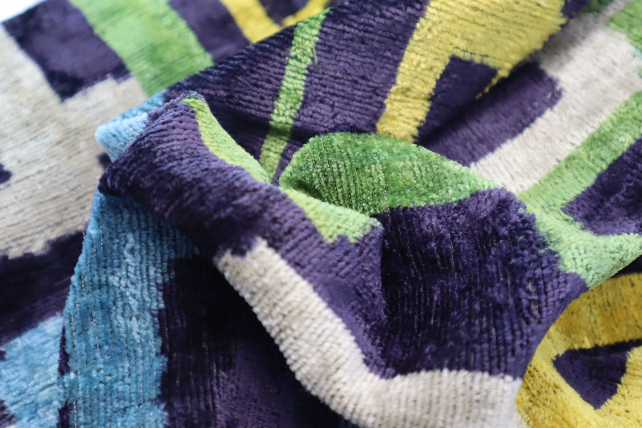 Canvello Green Blue Handmade 16x24 Silk Velvet Pillow, Organic Veg Dyed, Down/Feather Filled