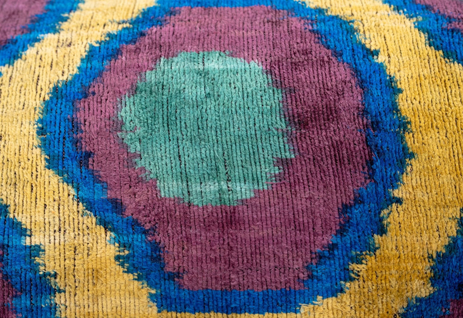 Canvello Handmade Luxury Purple Gold Green Decorative Pillow Cover & Premium Down Feather Insert Soft Velvet Silk Throw Cushion 16x24 In