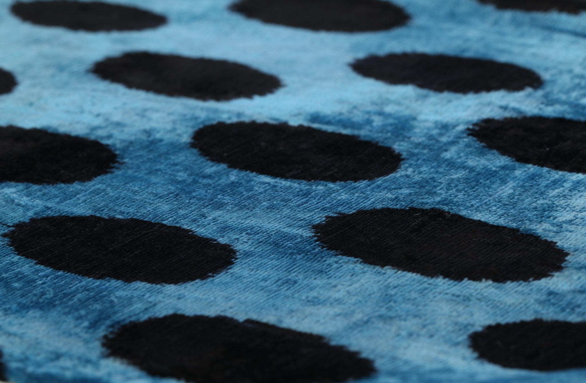 Canvello Handmade Velvet Lumbar Pillow In Blue And Black Polka Dot Design - High-Quality 16x24 Inch Decorative Accent With Premium Down Feather Insert