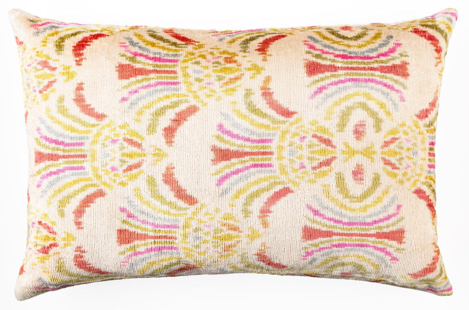Canvello Luxurious 16x24 Handmade Velvet Silk Pillow With Premium Down Feather Insert - Beige Pink
