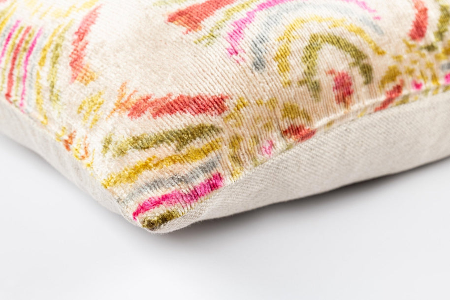 Canvello Luxurious 16x24 Handmade Velvet Silk Pillow With Premium Down Feather Insert - Beige Pink
