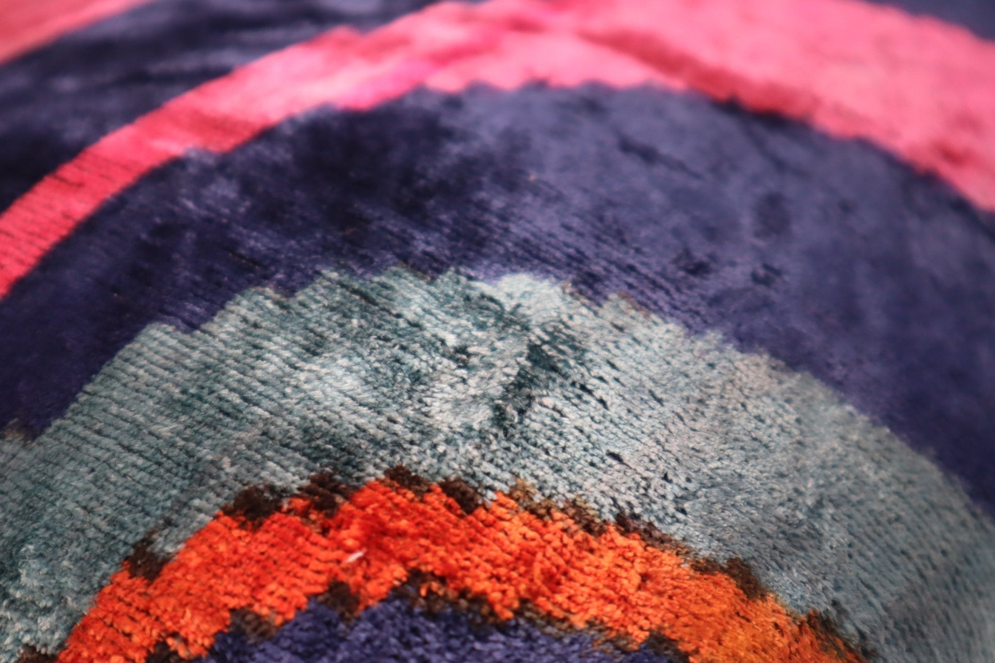 Canvello Multi Color Rainbow Handmade 16x24 Silk Velvet Pillow, Organic Veg Dyed, Down/Feather Filled