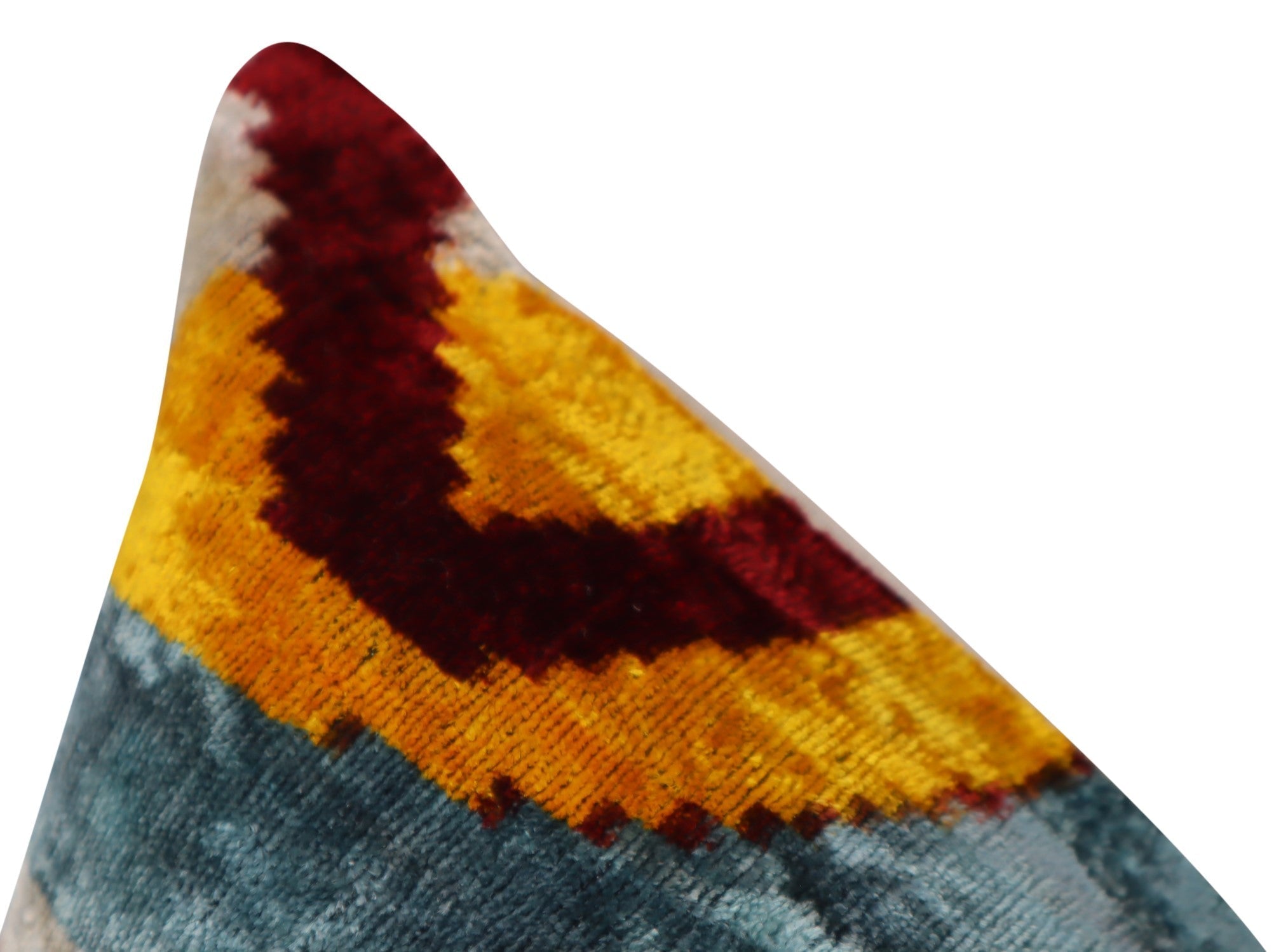 Canvello Multi Color Rainbow Handmade 16x24 Silk Velvet Pillow, Organic Veg Dyed, Down/Feather Filled