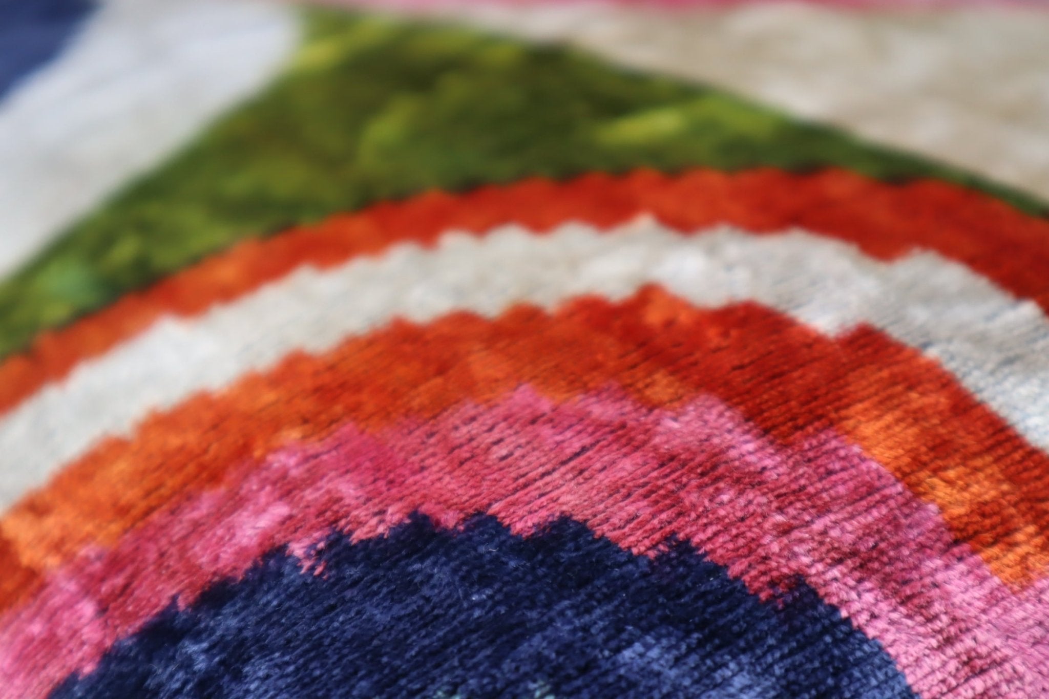 Canvello Multi Color Rainbow Handmade 16x24 Silk Velvet Pillow, Organic Veg Dyed, Down/Feather Filled