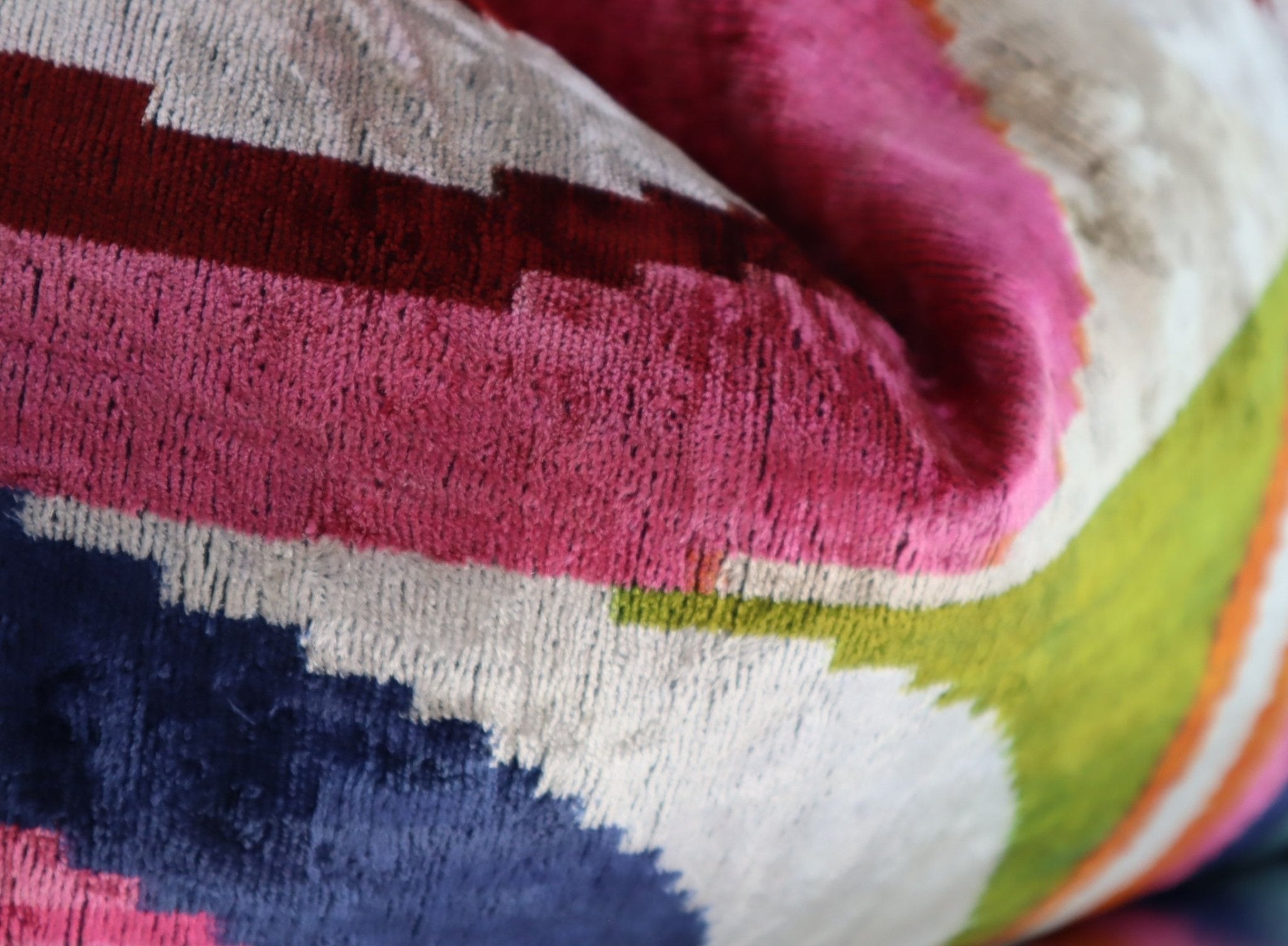 Canvello Multi Color Rainbow Handmade 16x24 Silk Velvet Pillow, Organic Veg Dyed, Down/Feather Filled