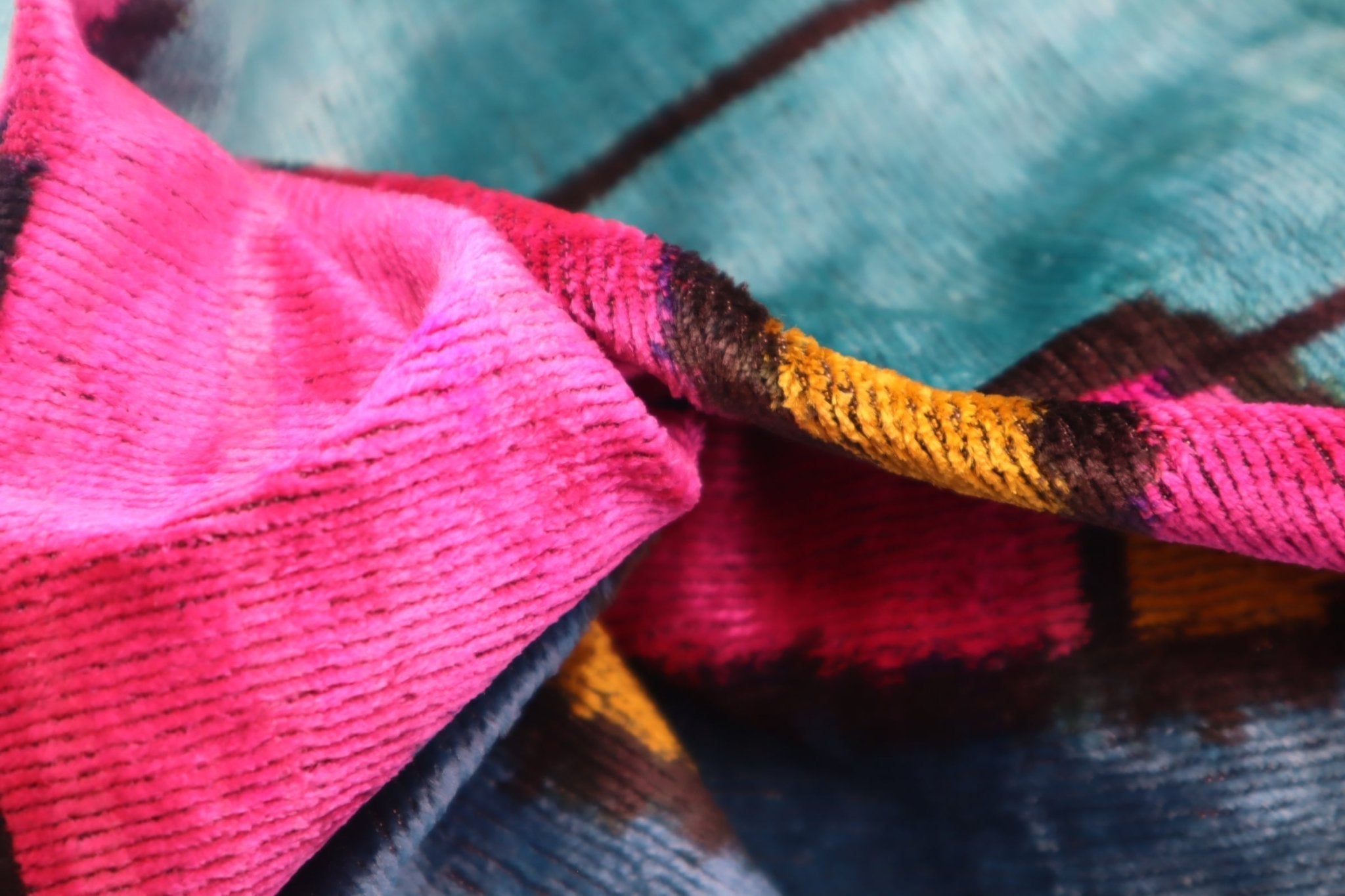 Canvello Multi Color Rainbow Handmade 16x24 Silk Velvet Pillow, Organic Veg Dyed, Down/Feather Filled