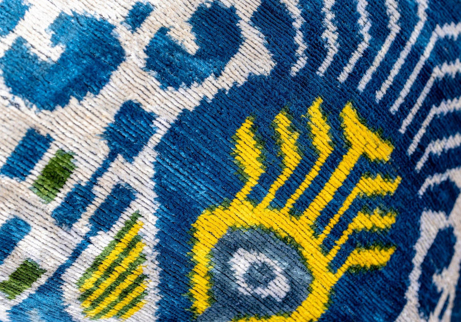 Canvello Organic Handmade Silk Velvet Pillow: 16x24 Inches With Premium Down Feather Insert - Luxury Blue Gold