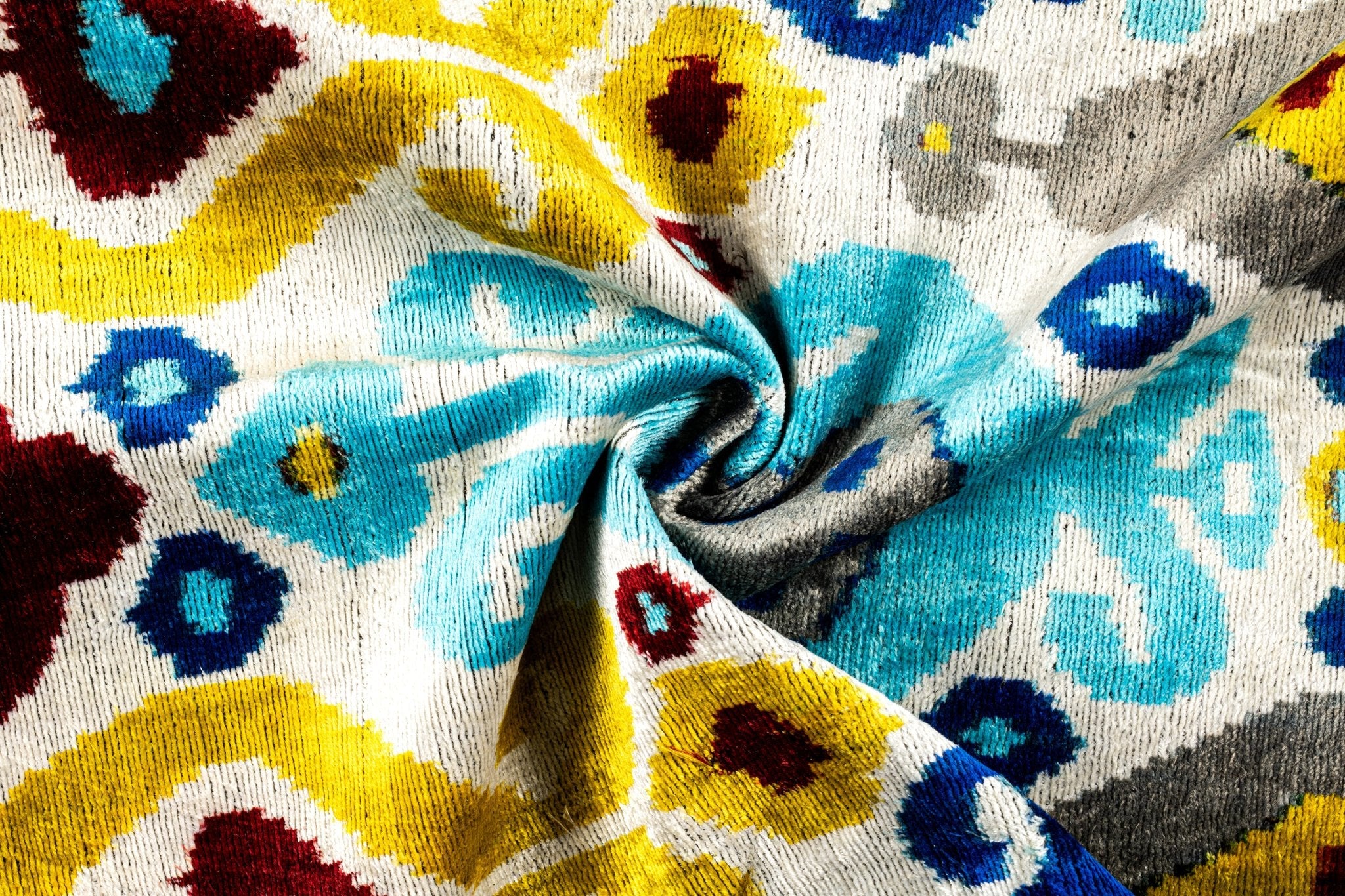 Canvello Organic Handmade Silk Velvet Pillow: 16x24 Inches With Premium Down Feather Insert - Luxury Blue Gold Gray Geometric Floral Pattern