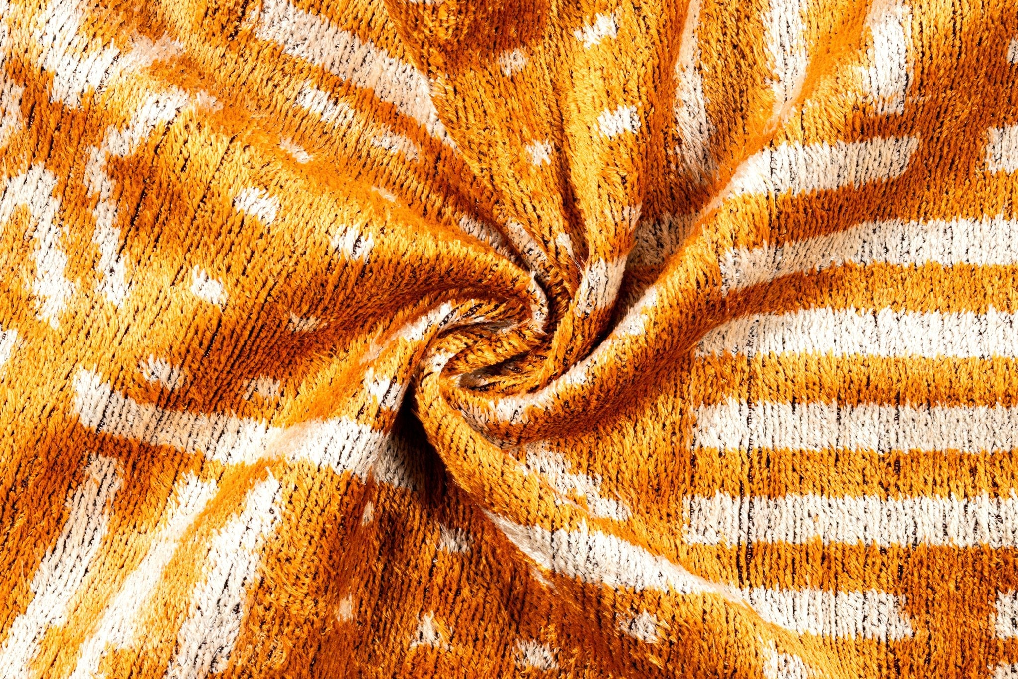 Canvello Organic Handmade Silk Velvet Pillow: 16x24 Inches With Premium Down Feather Insert - Luxury Copper Orange Geometric Floral Pattern