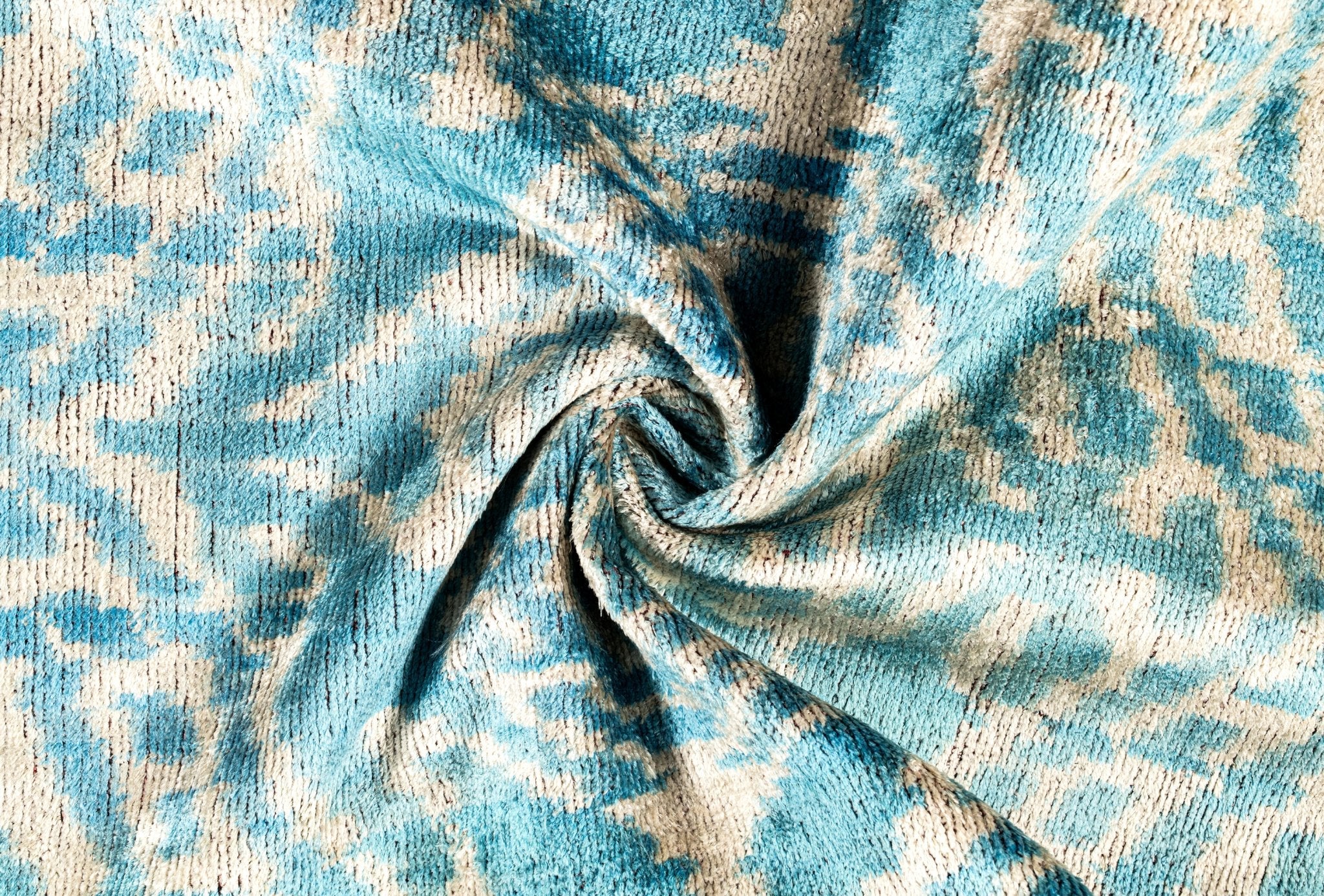 Canvello Organic Handmade Silk Velvet Pillow: 16x24 Inches With Premium Down Feather Insert - Luxury Green Geometric Floral Pattern