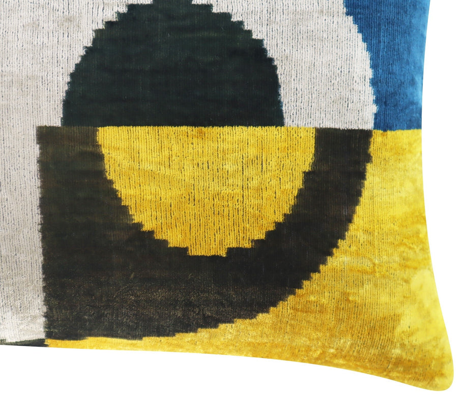 Canvello Silver Black Gold Handmade 16x24 Silk Velvet Pillow, Organic Veg Dyed, Down/Feather Filled