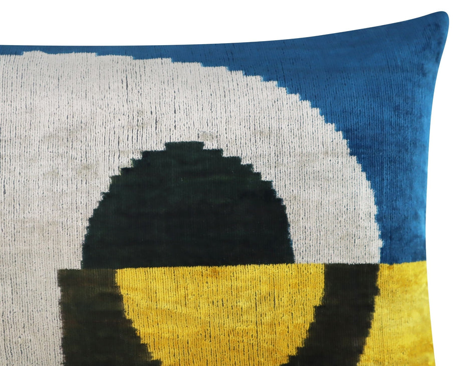 Canvello Silver Black Gold Handmade 16x24 Silk Velvet Pillow, Organic Veg Dyed, Down/Feather Filled