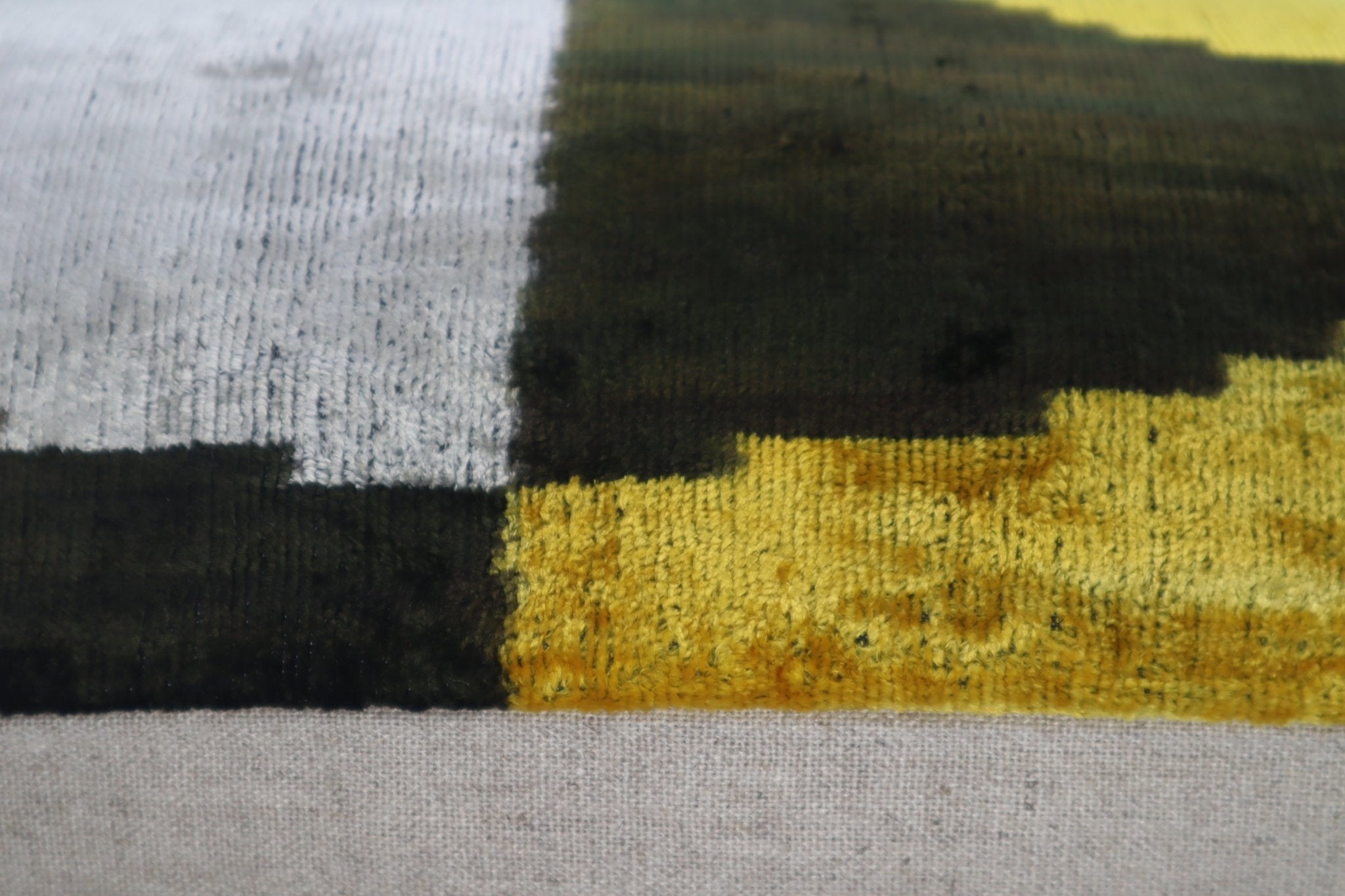 Canvello Silver Black Gold Handmade 16x24 Silk Velvet Pillow, Organic Veg Dyed, Down/Feather Filled