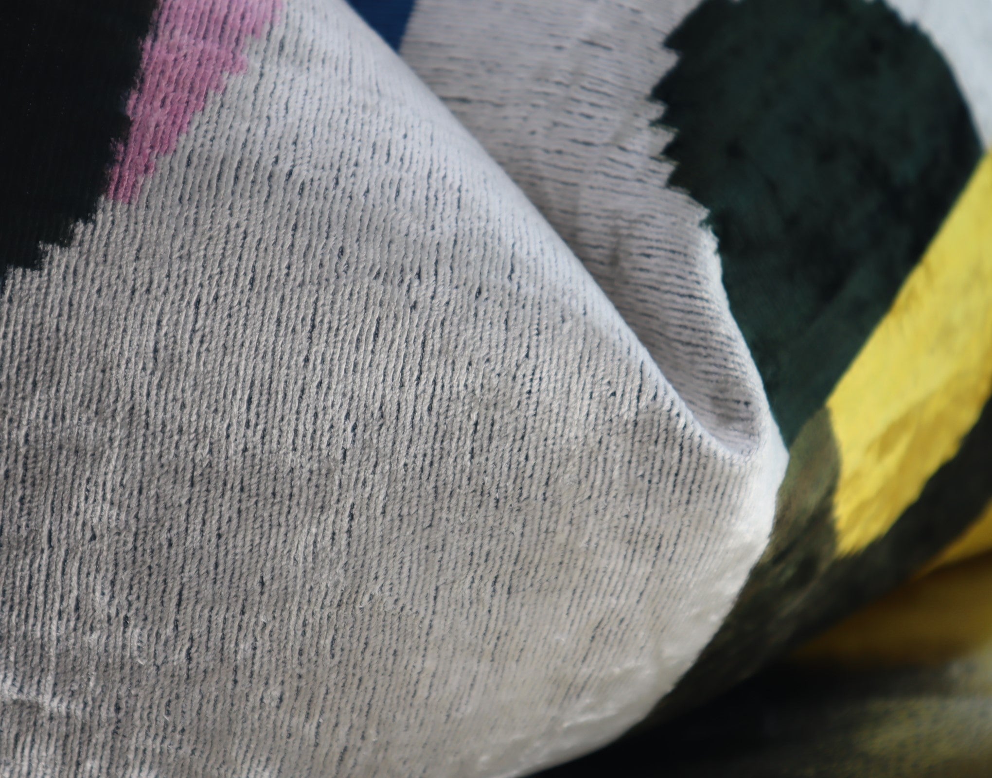 Canvello Silver Black Gold Handmade 16x24 Silk Velvet Pillow, Organic Veg Dyed, Down/Feather Filled