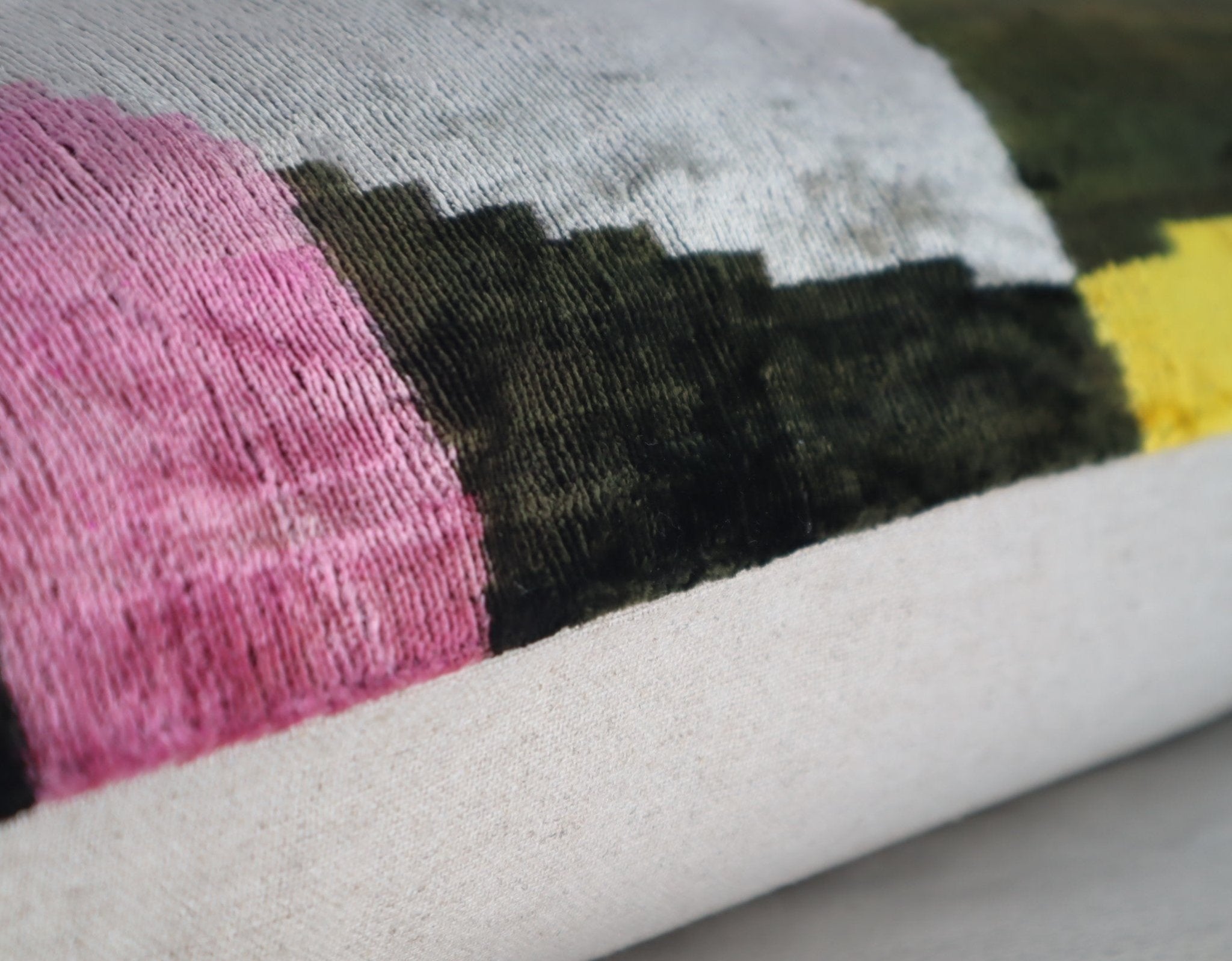 Canvello Silver Black Gold Handmade 16x24 Silk Velvet Pillow, Organic Veg Dyed, Down/Feather Filled