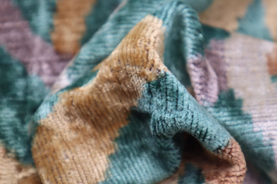 Canvello Teal Beige Brown Vegetable Dyed Handmade Turkish Silk Velvet Pillow - A Work Of Art