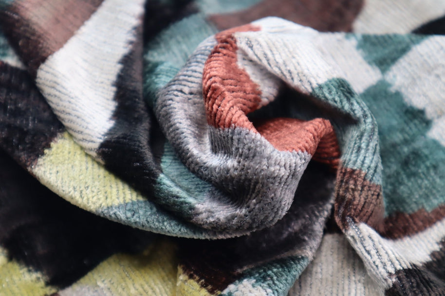 Canvello Teal Beige Brown Vegetable Dyed Handmade Turkish Silk Velvet Pillow - A Work Of Art