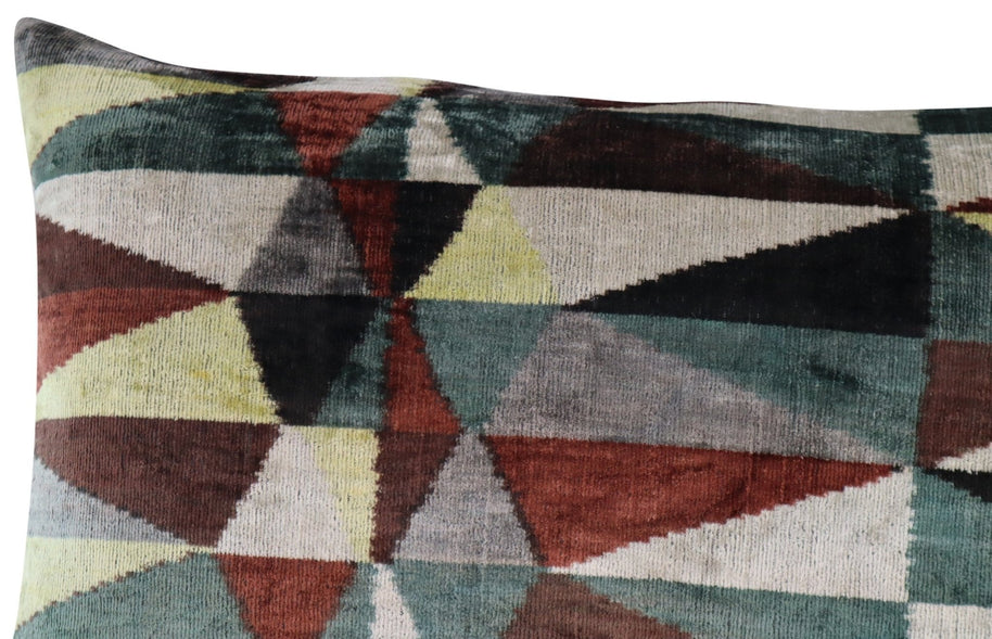 Canvello Teal Beige Brown Vegetable Dyed Handmade Turkish Silk Velvet Pillow - A Work Of Art