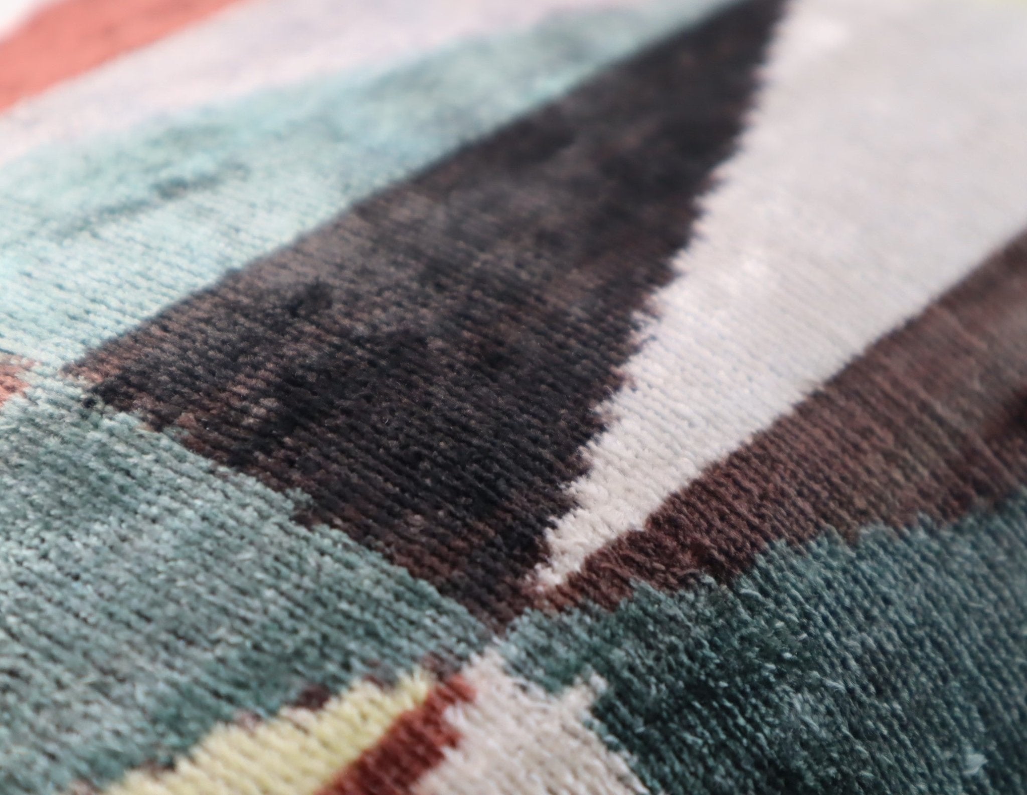 Canvello Teal Beige Brown Vegetable Dyed Handmade Turkish Silk Velvet Pillow - A Work Of Art