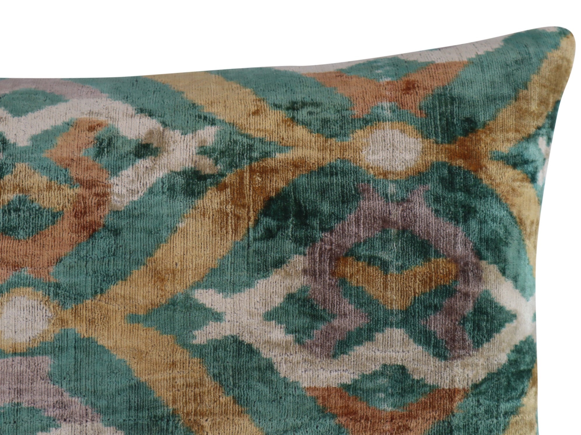 Canvello Teal Beige Brown Vegetable Dyed Handmade Turkish Silk Velvet Pillow - A Work Of Art