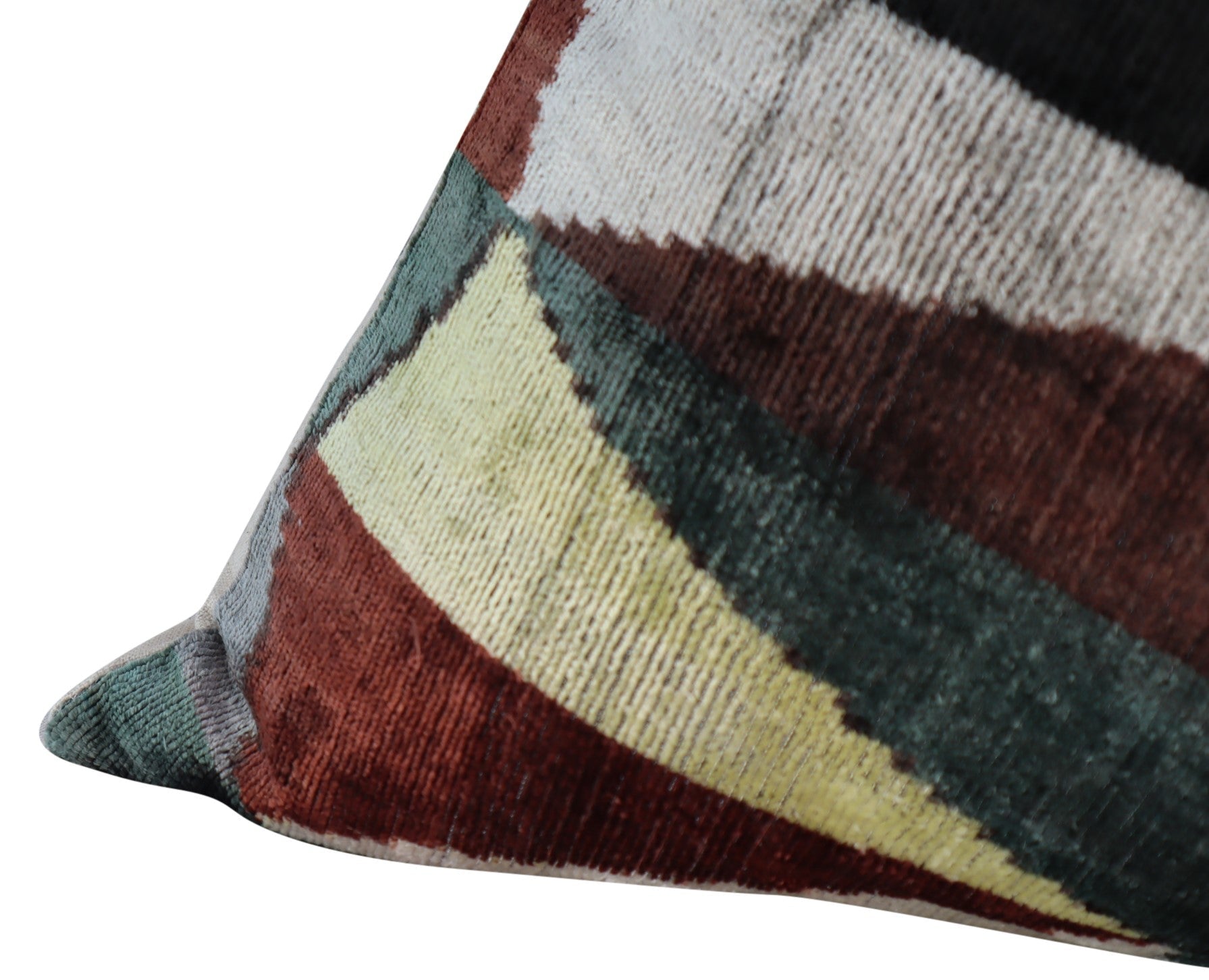 Canvello Teal Beige Brown Vegetable Dyed Handmade Turkish Silk Velvet Pillow - A Work Of Art