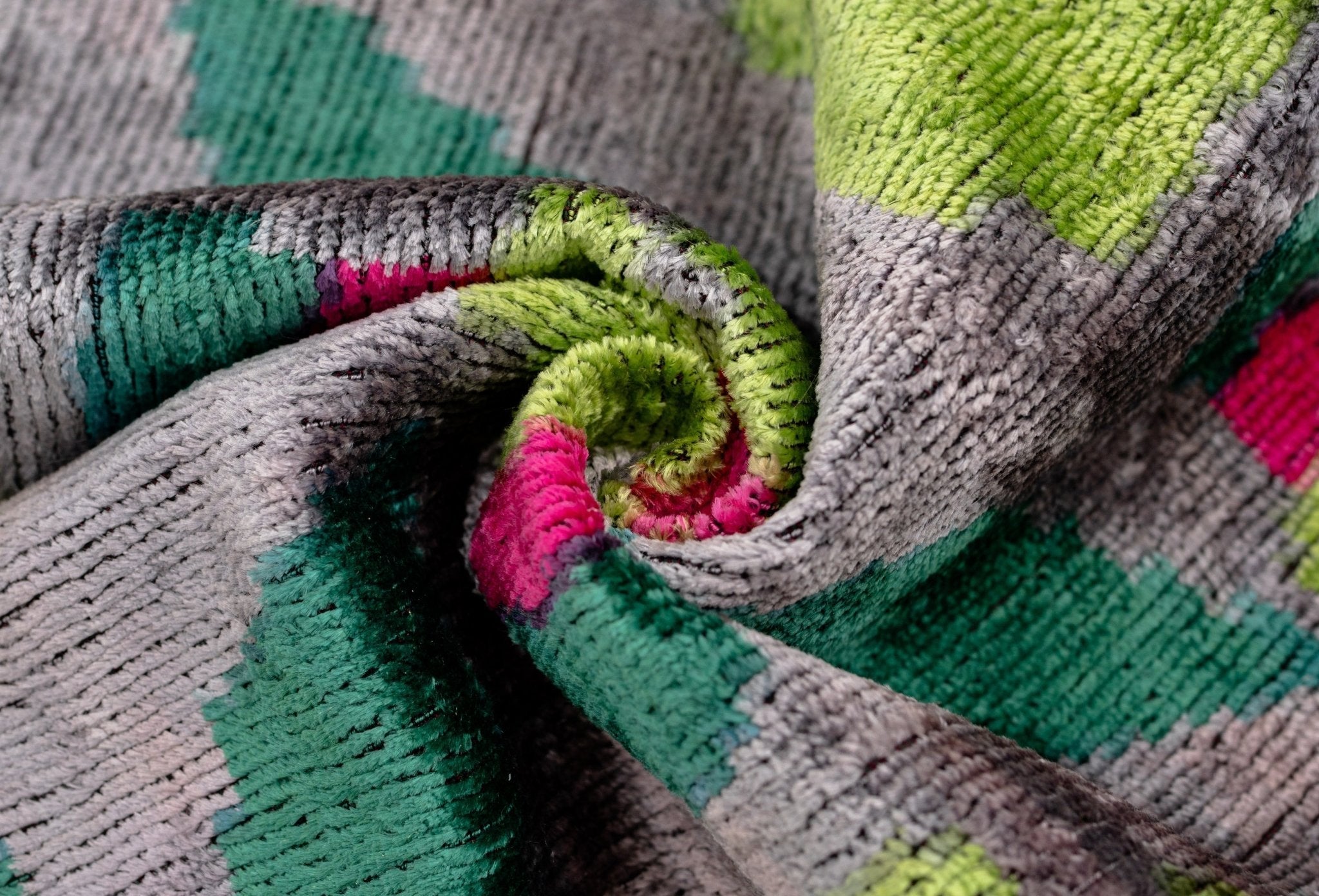 Canvello Unique Gray Green THROW PILLOW + Down INSERT, Invisible Zipper, Couch Cushion, Handmade Luxury Fabric, Decorative Soft Silk Velvet 16