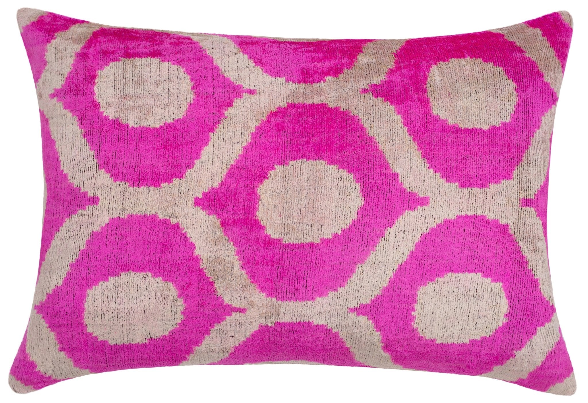 Canvello Vibrant 16x24 In Pink Geometric Trellis Throw Pillow - Modern Fuchsia And White Plush Cushion For Home Décor