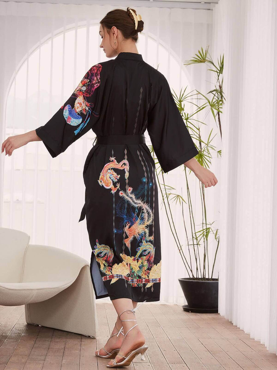 Ulivary Dragon Phoenix Kimono Robe