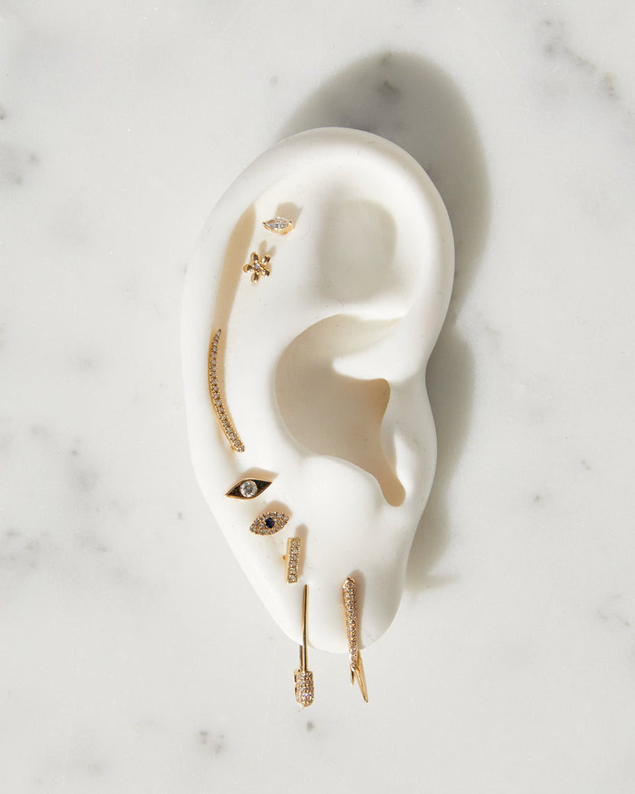 Zoe Lev Diamond Bar Stud Earrings