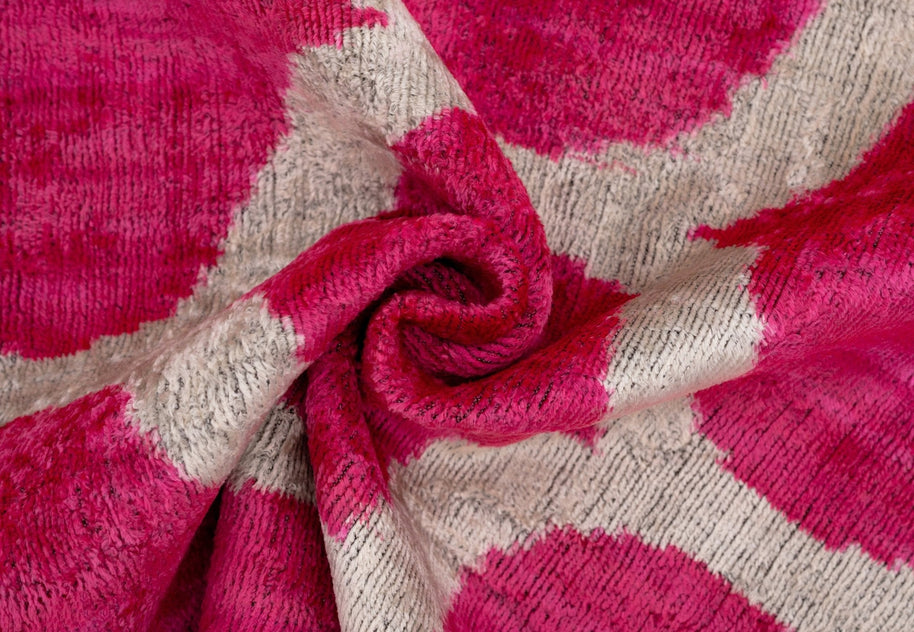 Handmade Pink Geometric Design Throw Pillow - 16x24 Inch, Vegetable Dyed With Premium Down Feather Insert